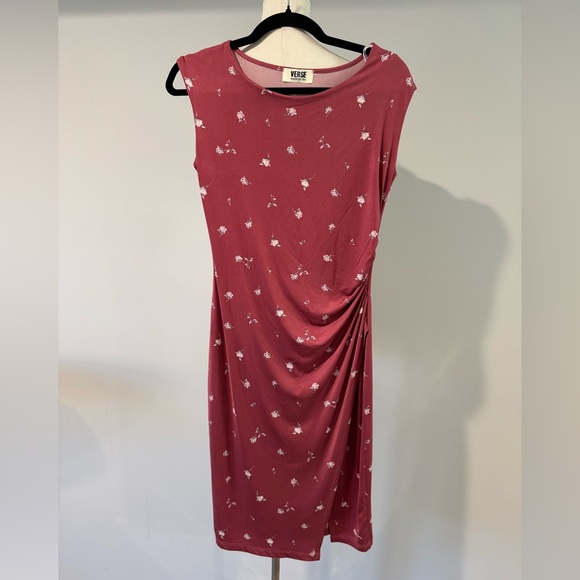 Verse Dresses & Skirts - NWT Verse Sasha Knit Midi Dress - Pink with White Floral Size Small
